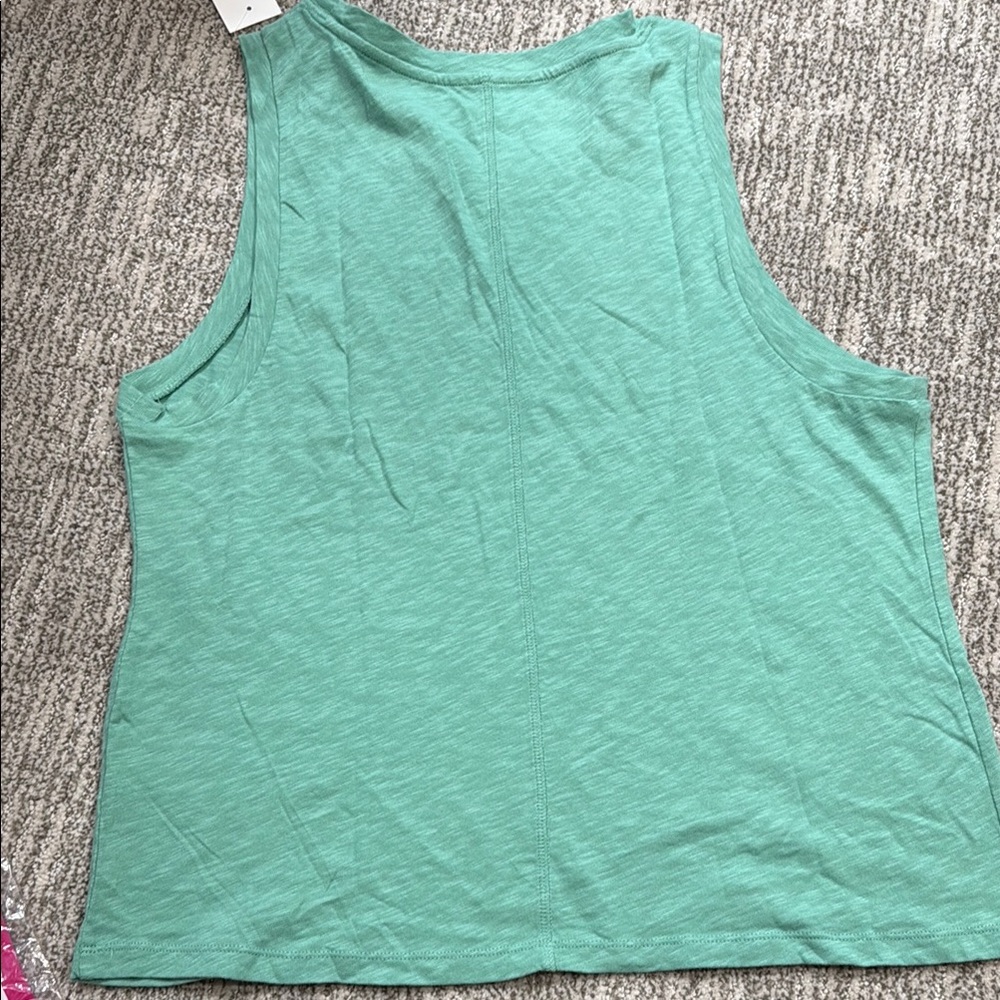 J. Crew Girlfriend Green and Pink Tops - Picture 3 of 4